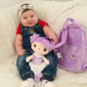 Ghiozdan Personalizat cu papusa detasabila flori de liliac 1