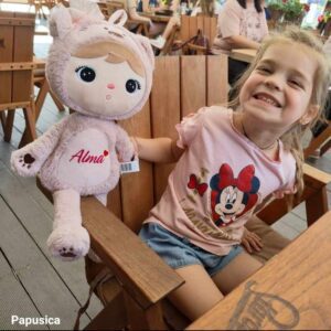 Papusa personalizata ursulet roz