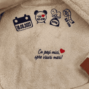 GHIOZDAN PERSONALIZAT cu papusa detasabila ursulet baietel