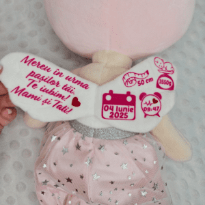 jucarie personalizata ingeras roz