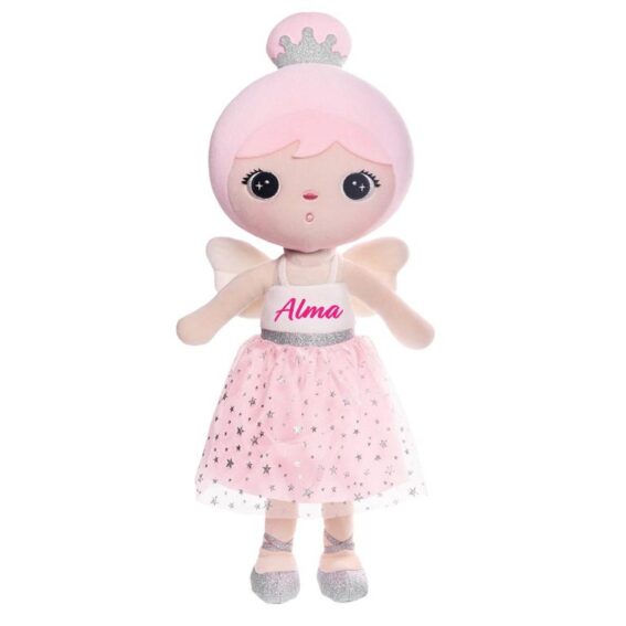 papusa personalizata ingeras roz