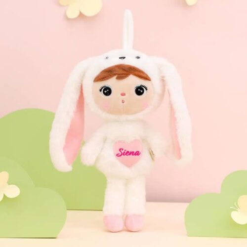 Papusa personalizata Iepuras Pufos Alb (mini)
