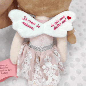 papusa personalizata ingeras roz cu codite mini2