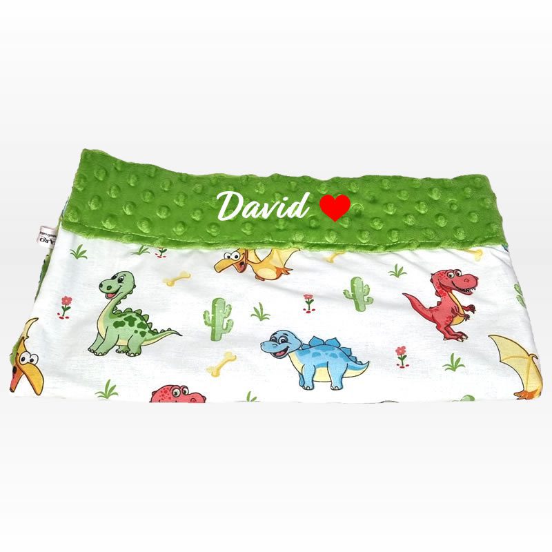 Paturica personalizata – Dino si Minky Verde