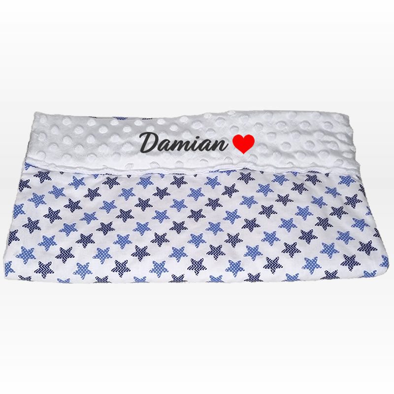 Paturica personalizata – Stele cazatoarea si Minky Alb