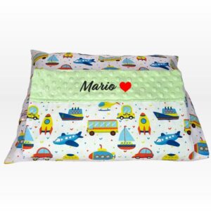 Set personalizat Paturica cu doua fete si Perna Imi place sa ma joc 1