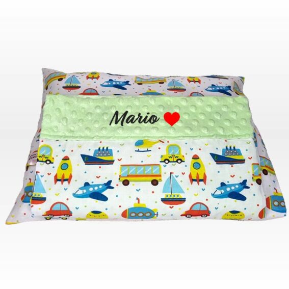 Set personalizat Paturica cu doua fete si Perna Imi place sa ma joc 1