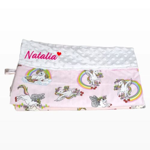 Paturica personalizata – Spatiu Cosmic si Minky Alb