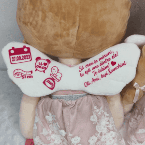 papusa personalizata ingeras roz cu codite XL