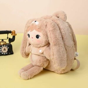 eng pl Carmel beige Bunny backpack with a removable Metoo plush toy 294 3