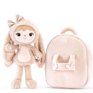 eng pl Metoo Smiled Fluffy Bunny with Bow Bacpack Beige 492 1[1]