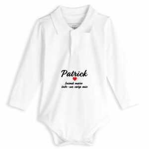 Body personalizat polo din bumbac pentru bebeluși 0 3 Luni baiat