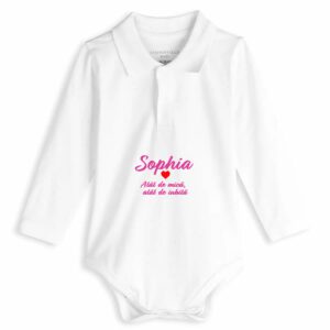 Body personalizat polo din bumbac pentru bebeluși 0 3 Luni fete