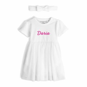 Rochie Personalizată cu Body și fustă din tul 9 12 Luni