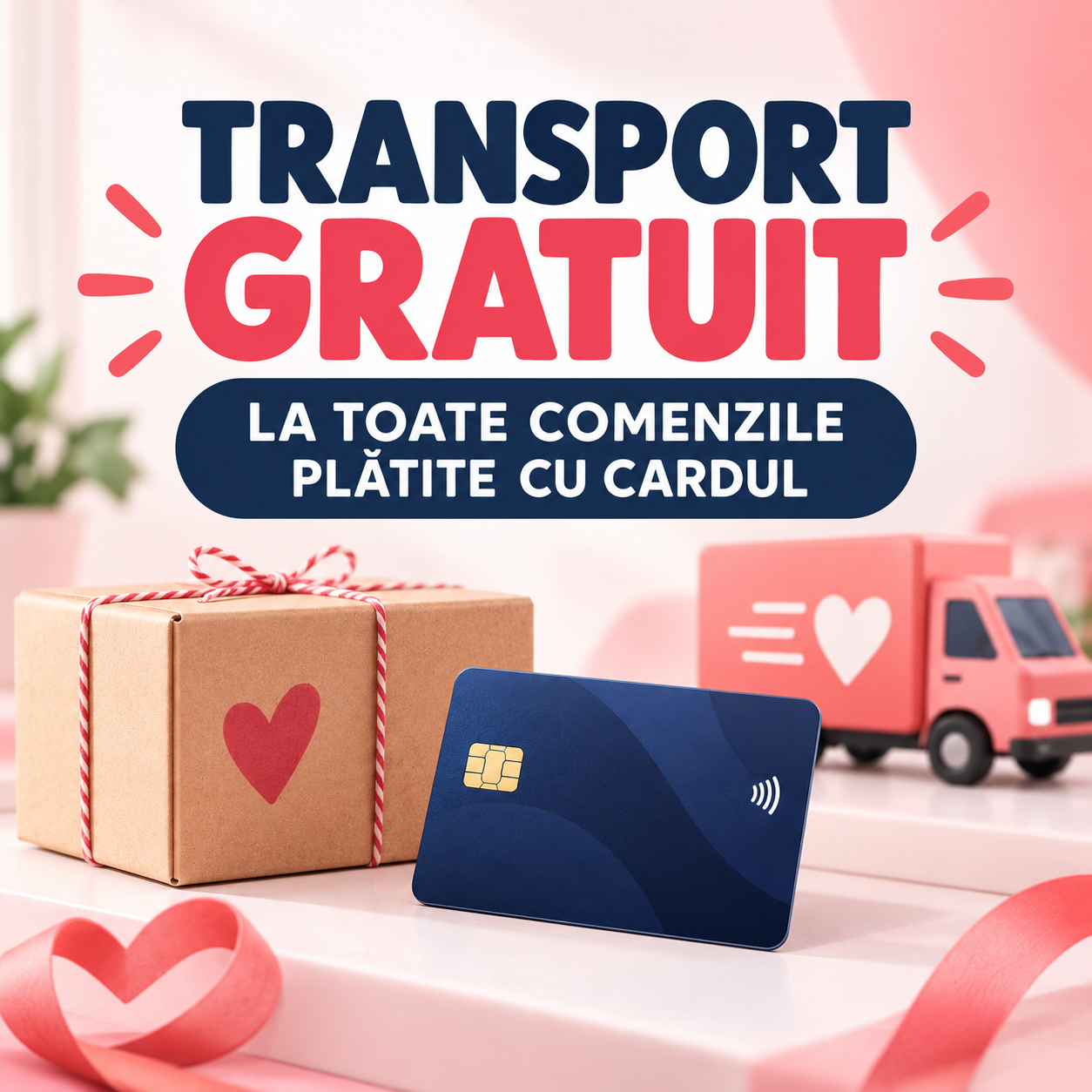 Oferta transport gratuit la plata cu cardul