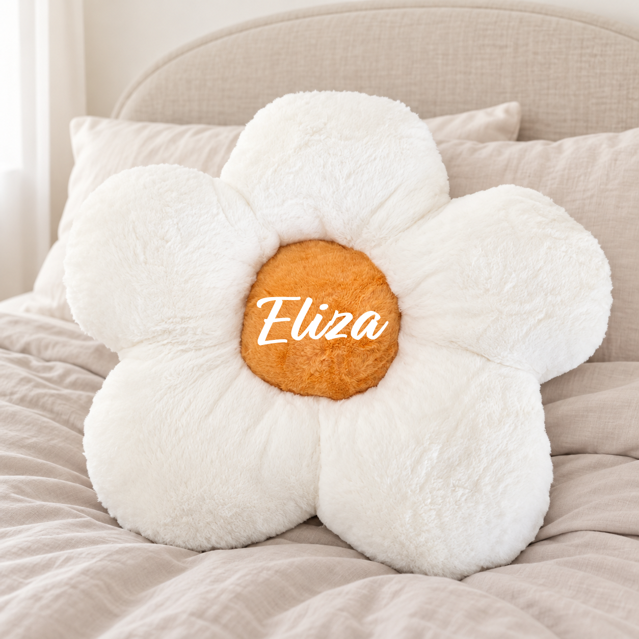 Perna personalizata Floare Alba XL