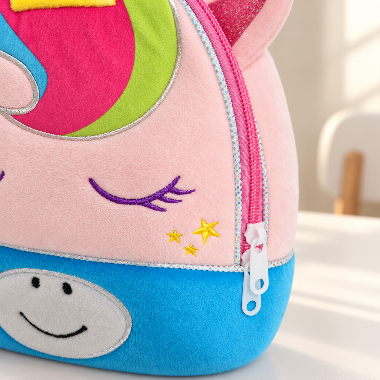 Iridescent Unicorn Backpack Detail