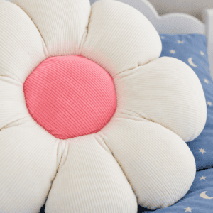Macro close up of pink centered flower cushion