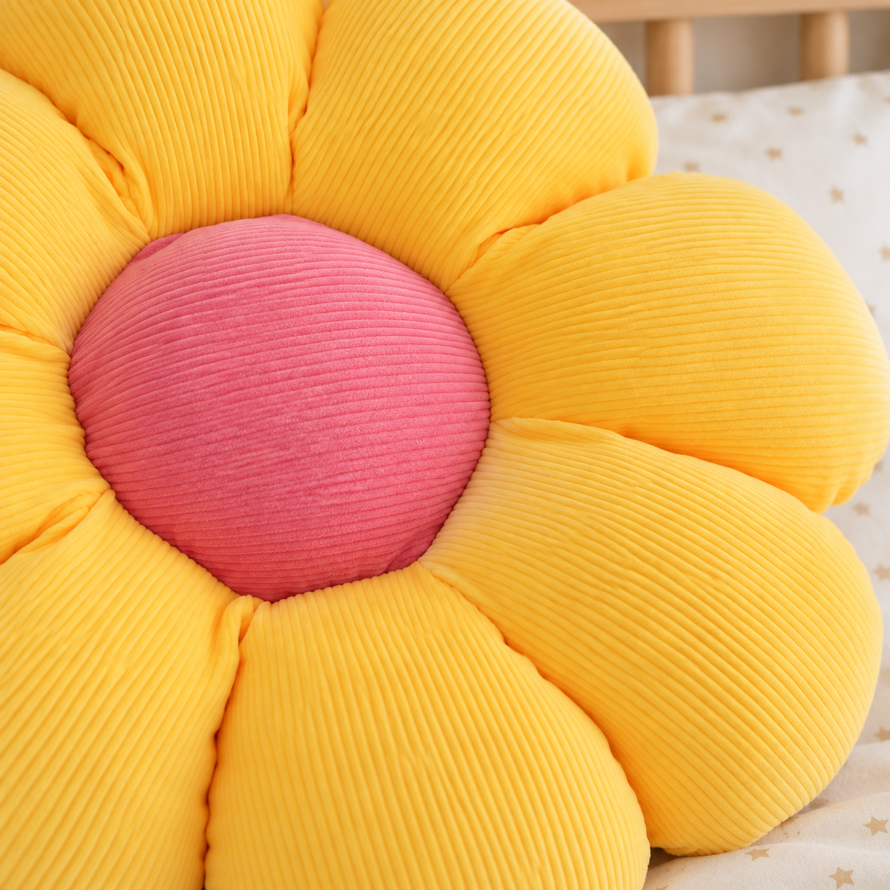 Yellow flower cushion macro detail